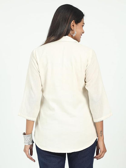 Handcrafted Embroidered Khadi Top