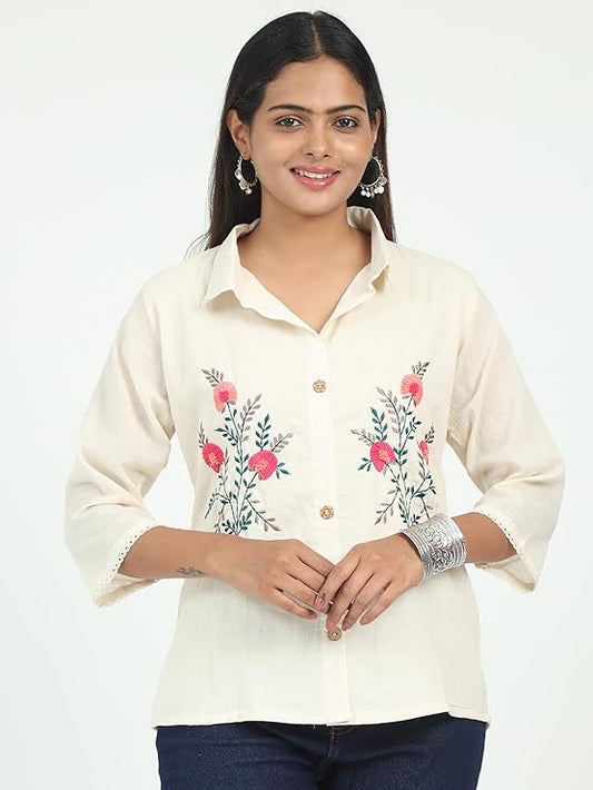 Handcrafted Embroidered Khadi Top