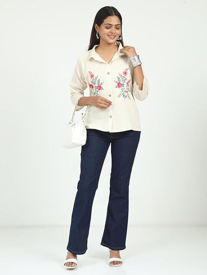 Handcrafted Embroidered Khadi Top